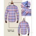 100% cotton checked men's custom collar nice fit dress shirt